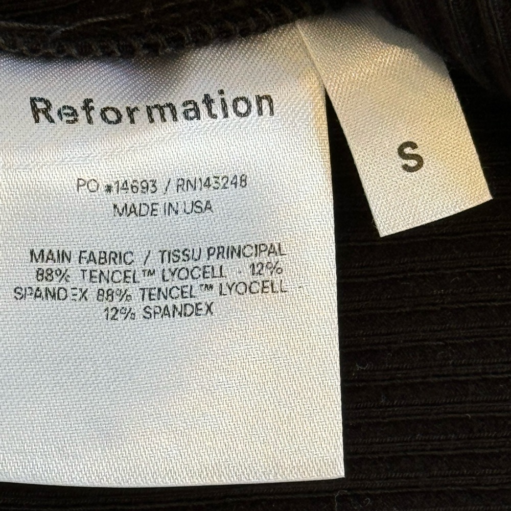 NWOT - Reformation knit Cassi dress black SM - Picture 7 of 9